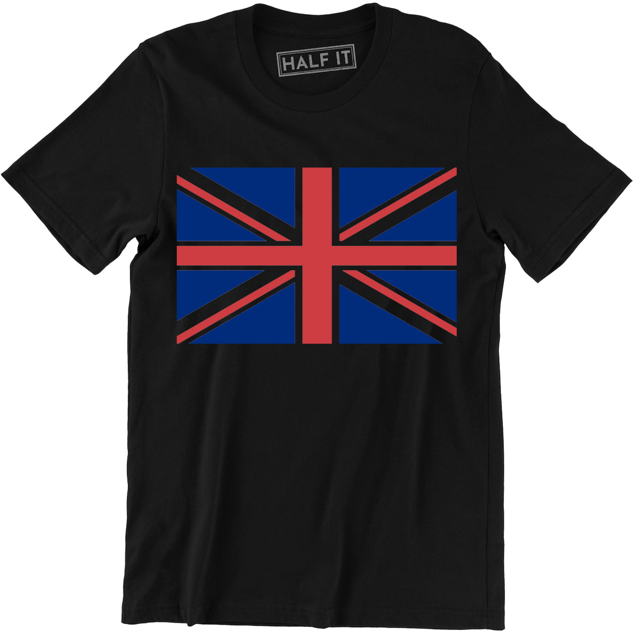 Half It - United Kingdom British Country Flag Britain Men's T-Shirt ...