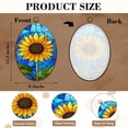 thumbnail image 3 of Canvas Wall Art Decorative Sunflower Glass Panel Stained Oval Framed Canvas Prints Vintage Wall Hanging Decor for Home Office Decorations 8.6"x11.4", 3 of 7