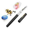 thumbnail image 3 of Compact Aluminum Alloy Pen Fishing Rod & Reel Combo - 1m Extended Length, 25m Line, Tackle Box Included - Lightweight Mini Fishing Gear for Boat, Dam, Ice Fishing - Black, 3 of 6