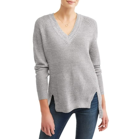 Ella Double V-neck Tunic - Women's Slouchy V-Neck Raglan Tunic