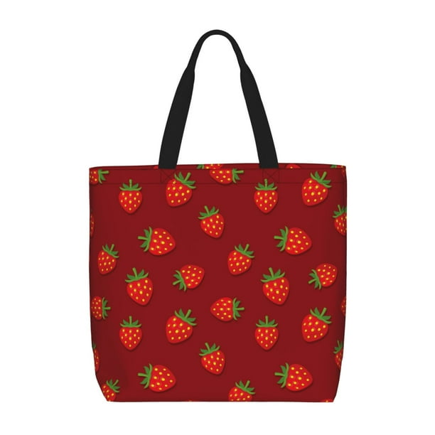 Balery Strawberry Bolsa de Mano para Mujeres con Cremallera, Bolsa de Gimnasio con Compartimentos, Bolsa para Laptop, Bolsa para Trabajo