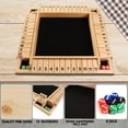 thumbnail image 6 of GSE Games & Sports Expert 4-Player 12 Numbers Wooden Shut The Box Dice Board Game with 8 Dices Classic Tabletop Version of Popular English Pub Game - Natural Wood, 6 of 8