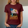 thumbnail image 7 of enyan Fourth Of July Outfit Women 250 Years America Anniversary Shirt Wos 250th Independence Day Freedom Shirt USA Flag Star and Stripes Tee,Wine,L, 7 of 7