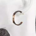 thumbnail image 4 of Leopard Tortoise Shell C Circle Hoop Earrings for Women Spring Summer Jewelry, 4 of 8