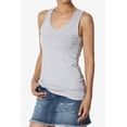 thumbnail image 3 of TheMogan Women's Basic Scoop Neck Racerback Stretch Cotton Tank Top Sleeveless Sporty Tee Heather Grey L, 3 of 7