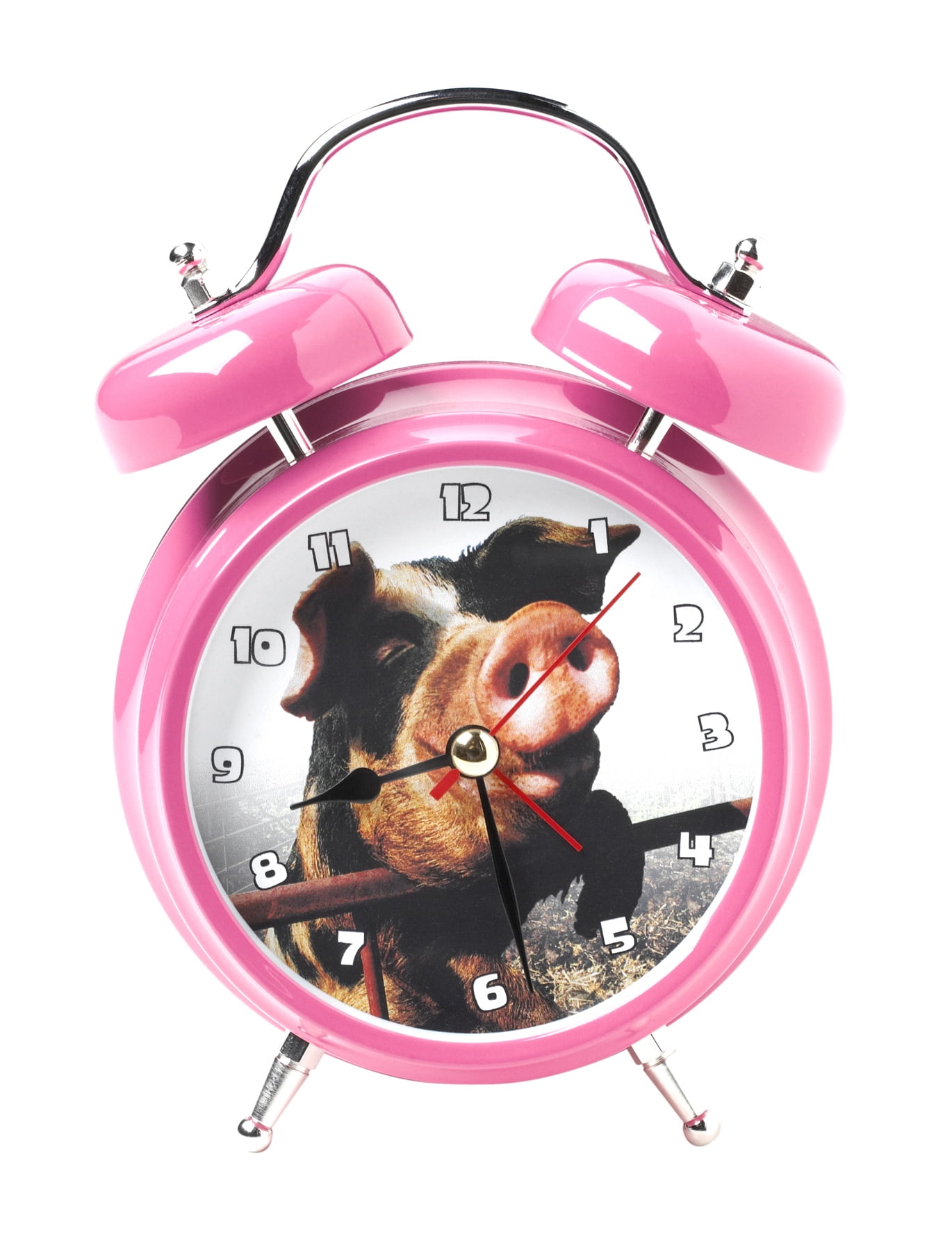 Pig Oinking Sound Whimsical Hot Pink 6 x 5 Metal Wacky Waker Alarm