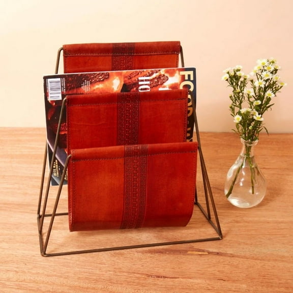 Leather Magazine Holder