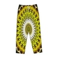 thumbnail image 4 of Goofa Yellow Mandala Printed Soft Pajama Pants for Women, Wide Leg Comfy Casual Lounge Yoga Pants-Large, 4 of 9