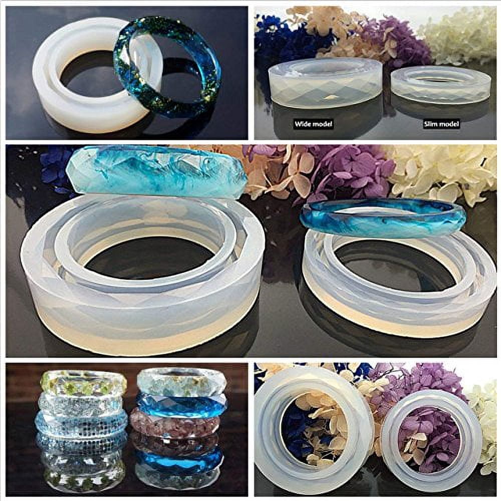 5 Pieces 30ML Crystal Epoxy Resin Glue,72 Decoration with Lamp and Tweezer,13Pcs Transparant Silicone Mold 100 Pieces Rings Metal Accessories for Handcraft Jewelry Earrings Necklace Bracelet