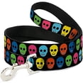 thumbnail image 1 of buckle-down "skulls black multi color" dog leash, 1 of 1