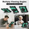 thumbnail image 6 of Shockproof Case for Samsung Galaxy Tab A8 10.5" 2022 SM-X200 X205 X207, Rugged Hybrid Protection Drop Proof Cover with Shoulder Strap & Hand Strap Rotating Kickstand Kids Friendly Case,Mint, 6 of 8