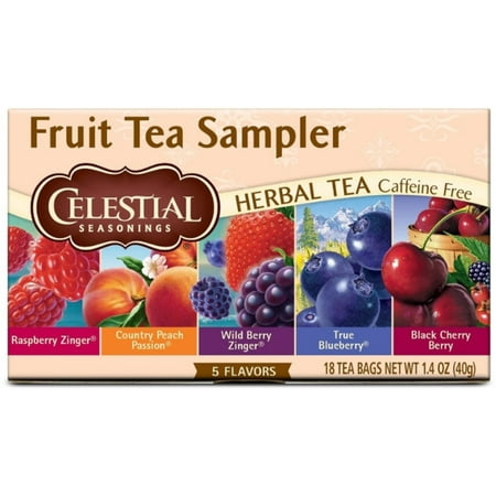 White Tea Sampler - 2 Pack - Celestial Seasonings Herbal Tea Bags, Fruit Tea Sampler 18 ea
