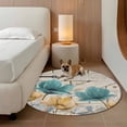 thumbnail image 2 of Watercolor Flowers Round Area Rug 7Ft Washable Circle Rugs for Dorm Laundry Room, Vintage Tulips Floral Barn Doors Wood Grain Non-Slip Carpet Floor Mats Indoor Outdoor Carpet Runner Home Decor, 2 of 8