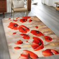 thumbnail image 2 of 4'x6' Area Rugs, Red Spring Floral Indoor Outdoor Area Rug for Living Room Bedroom, Summer Botanical Watercolor Vintage Washable Bathroom Rugs Kitchen Floor Carpet Mats Home Decor Aesthetic, 2 of 8