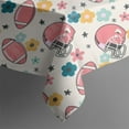 thumbnail image 5 of Colorful Football Helmets and Flowers Pattern Square Tablecloth,Waterproof Square Table Cover,Wipeable Spillproof Washable Table Cover for Home Kitchen Party Decor 60"x60"(152x152cm), 5 of 6