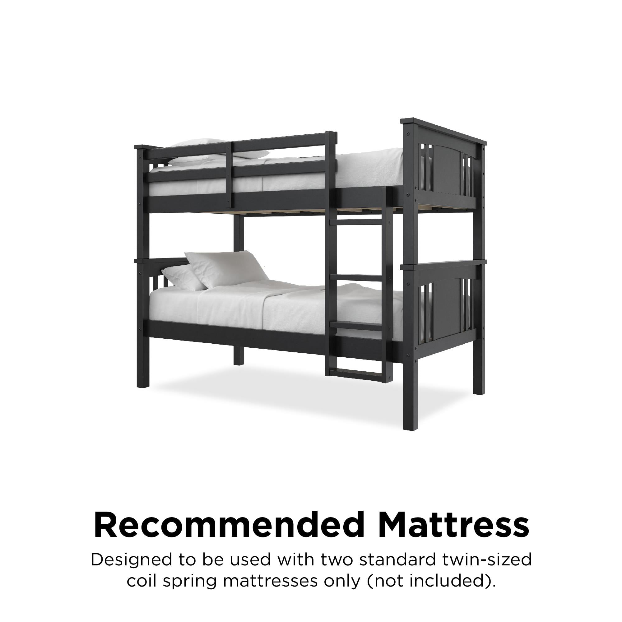 Better Homes & Gardens Flynn Twin Size Bunk Bed for Kids, Black