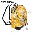 thumbnail image 2 of Fuzoiu Honey Bee Print Women's Leather Backpack,Backpack in Leather with Adjustable Strap,College Bookbag for School,Work Business Backpack, 2 of 4