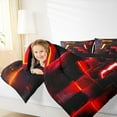thumbnail image 4 of jejeloiu Modern Console Game Bedding Comforter Set,Cartoon Gamepad Twin Comforter Sets,Red Orange Black Bedding Set For Boys Teens,Super Cozy Room Decor Reversible,2pcs, 4 of 8