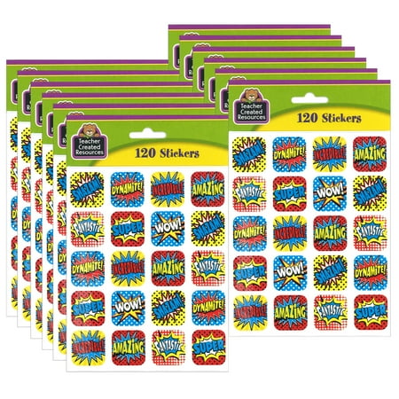 UPC: 0194629035526 | Teacher Created Resources Superhero Stickers 1 120 Per Pack 12 Packs