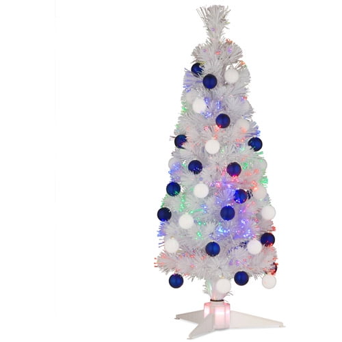 National Tree PreLit 36" Fiber Optic Fireworks White Ornament