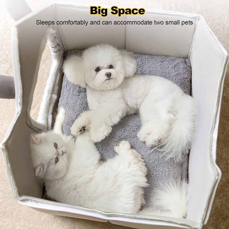 ColourTree Medium Luxury Double Roof Indoor Dog House Cat Nest,Foldable Warm Soft Kennel,30D High Elastic Memory Sponge,Removable Cushion and Non-Slip Bottom