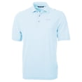 thumbnail image 2 of Men's Cutter & Buck  Powder Blue New Orleans Saints Virtue Eco Pique Stripe Recycled Big & Tall Polo, 2 of 3