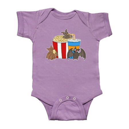 

Inktastic Movie Loving Bats with Popcorn and Soda Gift Baby Boy or Baby Girl Bodysuit