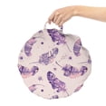 thumbnail image 2 of Watercolor Round Floor Cushion with Handle, Design of Feathers with Paint Blots and Random Stains, Decorative Pillow for Living Room & Dorms, 18" Round, Indigo Mauve, by Ambesonne, 2 of 4