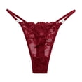 thumbnail image 1 of Women Lace T-Back Panties Diamond Embellished Thong Seamless Thin Strap G-String Ultra Thin Bikini Underwear, 1 of 5