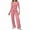 Pink, variant on Bloomae Women's 2 Piece Matching Lounge Sets Fall Fashion Outfits Henley Neck Baisc Athletic Shirts Top Loose Comfy Drawstring Wide Leg Pants Sweat Suits Black XXL