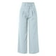 thumbnail image 4 of Pantalones de vestir de cintura alta y pierna ancha para mujer - Pantalones de trabajo con pliegues, elástico en la parte trasera y bolsillos laterales, 4 of 5