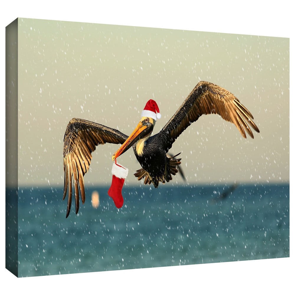 Lindsey Janich "Christmas Pelican1" Gallery-Wrapped Canvas