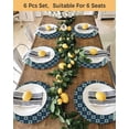 thumbnail image 4 of 13 Inch Round Placemats Set of 4, Dark Blue Flowers Non Slip Heat Insulation PP Table Mats, Vintage Rustic Abstract Floral Aesthetic Washable Place Mats for Kitchen Dining Party Table Decor, 4 of 7