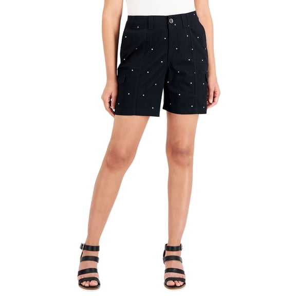 Style & Co Star Dot Shorts Basic Dot Black 18