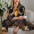 thumbnail image 6 of Lsque Quirky Owl With Glasses Pattern Long Sleeve Pajama Set for Women - Soft 2-Piece Sleepwear and Loungewear Set with Pockets, Comfy Nightwear-Large, 6 of 7