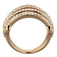 thumbnail image 3 of IP Rose Gold(Ion Plating) Stainless Steel Ring with Top Grade Crystal in Clear for Women Clear Stone Color Style TK1797 Size 10, 3 of 4