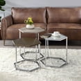 thumbnail image 4 of ACME Simno Hexagon Nesting Tables in Chrome, 4 of 5