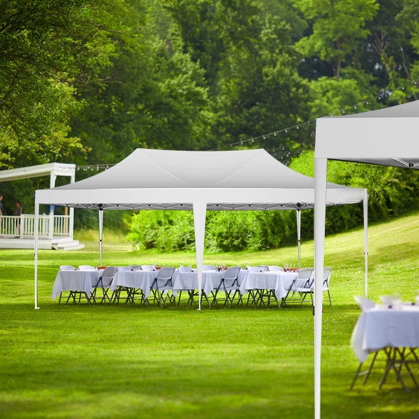 HOTEEL 10x20 Heavy Duty Canopy Tent with 4 Sidewalls,Pop up Canopy for Parties Wedding,Commercial Easy up Gazebo with Roller Bag,UV 50+,White