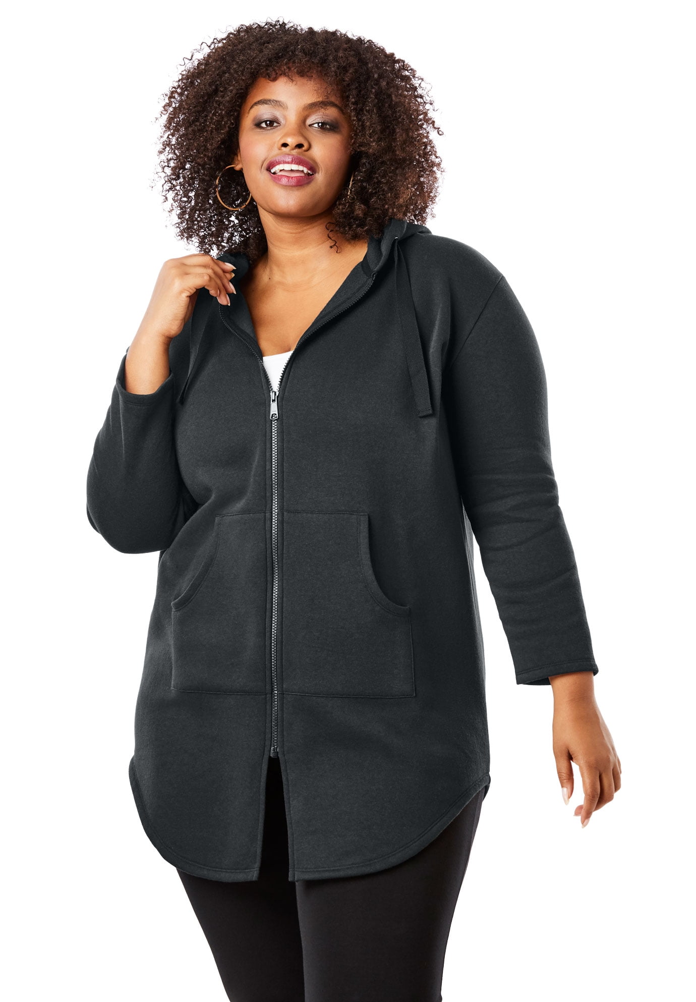 plus size fleece zip up jacket