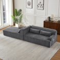 thumbnail image 5 of Aukfa 102.4" Modular Sectional Sofa with Left Facing L-Shape Chaise, Deep Seat Chenille Upholstered Couch with Lumbar Pillow, No Assembly Required, Gray, 5 of 8