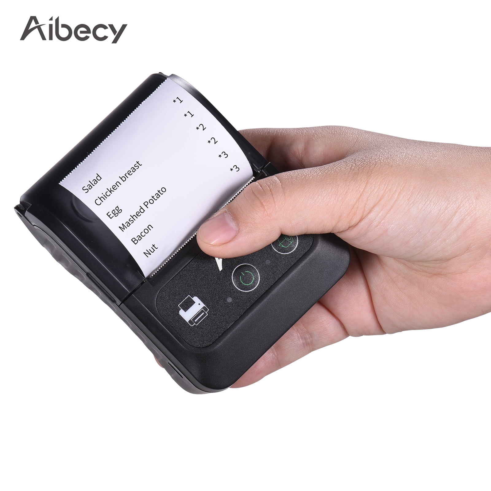 Aibecy Portable Thermal Receipt Printer, BT USB 58mm 2in Bill POS Label