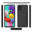 thumbnail image 2 of Galaxy A51 5G Wallet Phone Case, Tekcoo Shockproof Hybrid Rubber Hard PC & TPU Armor Protective Case Cover with 3 Cedit Cards ID Holder Slots for Samsung Galaxy A51 5G 6.5" -Black, 2 of 7