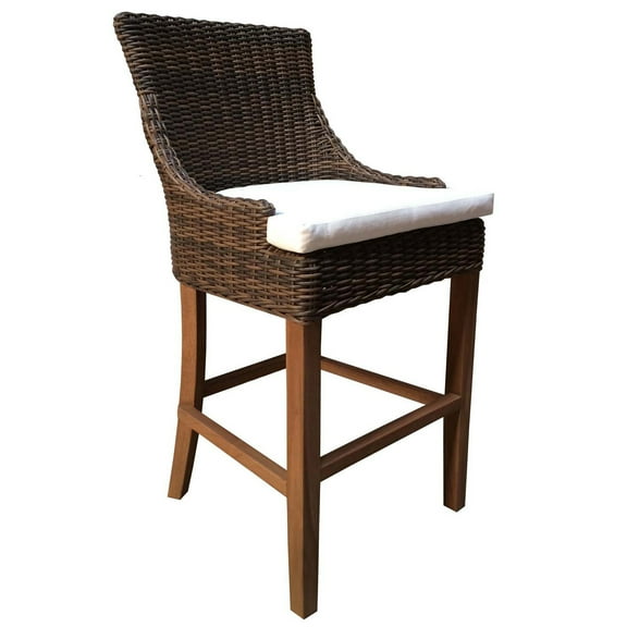 Padma's Plantation Outdoor Alfresco Barstool -Crocodile Rattan