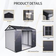 thumbnail image 3 of Zateety Outdoor Storage Shed 8x6ft Resin Waterproof Shed with Floor, 2 Windows & Lockable Door for Garden Patio Backyard, Black & White, 3 of 7