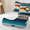 thumbnail image 4 of jejeloiu Sunset Aztec Quilt King For Men Women,Geometric Print King Coverlet Set,Orange Blue,3pcs, 4 of 7