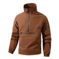 thumbnail image 4 of COMVALUE Men's Lightweight Quarter Zip Pullover Casual Windbreaker for Running Golf Jackets with 3 Pockets (Coffee, L), 4 of 7