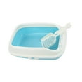 thumbnail image 5 of Cat Litter Box Open Top Kitty Litter Box Tray Potty Toilet for Small Medium Cats blue S, 5 of 8