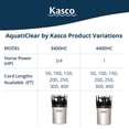 thumbnail image 4 of Kasco AquatiClear Water Circulator w/Horizontal Float, 3/4 HP w/400 ft. Power Cord, Clog-Resistant Water Circulation Pump to Keep Dock, Marina & Shoreline Free of Algae & Debris, 240 Volt, 4 of 7