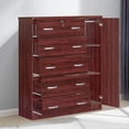 thumbnail image 5 of Pemberly Row Modern 5 Drawer Wooden Tall Chest Wardrobe in Mahogany, 5 of 7