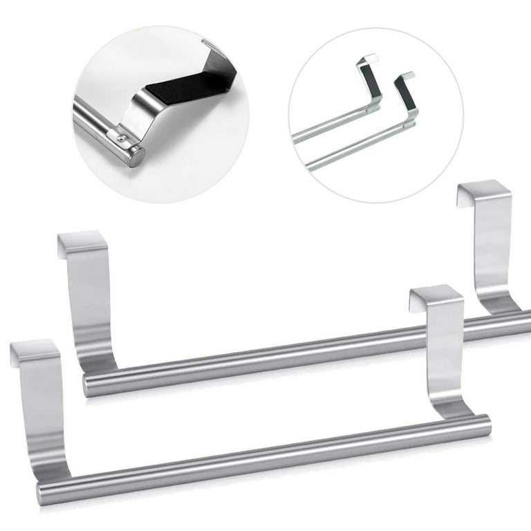 2 Pcs Stainless Steel Single Rod Towel Rack Over Cabinet Towel Bar